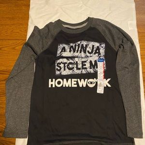 Boy, long sleeve ninja shirt. Size 10/12